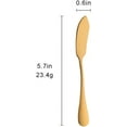 thumbnail image 2 of Juego de 12 cuchillos de acero inoxidable - mini cuchillos de cocina para tostadas, sándwich, pan, mantequilla, queso, desayuno - 14,5 cm - oro mate., 2 of 5