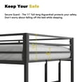 thumbnail image 4 of Twin over Twin Metal Bunk Bed for Kids and Adults, Heavy Duty Space-Saving Low Profile Bunk Bed Frame with Safety Guardrails & Ladder, Black, 4 of 10