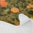 thumbnail image 5 of Erosebridal Vintage Blossom Twin Quilt Set, Tropical Flower Twin Coverlet Set, Reversible, Olive Apricot, 2pcs (1 Bedspread and 1 Pillowcase), 5 of 7