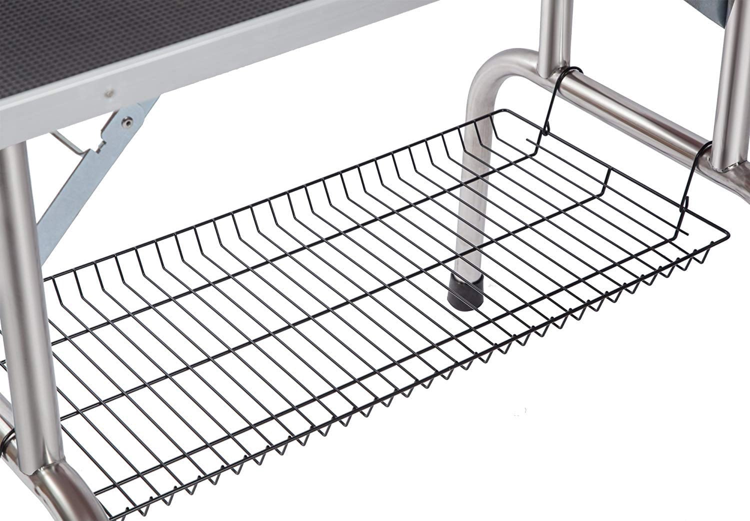 46" Large Professional Dog Grooming Table, Heavy Duty Adjustable Pet Grooming Station with Arm, Noose & Mesh Tray, Portable Anti-Slip Stainless Steel Frame for Dogs
