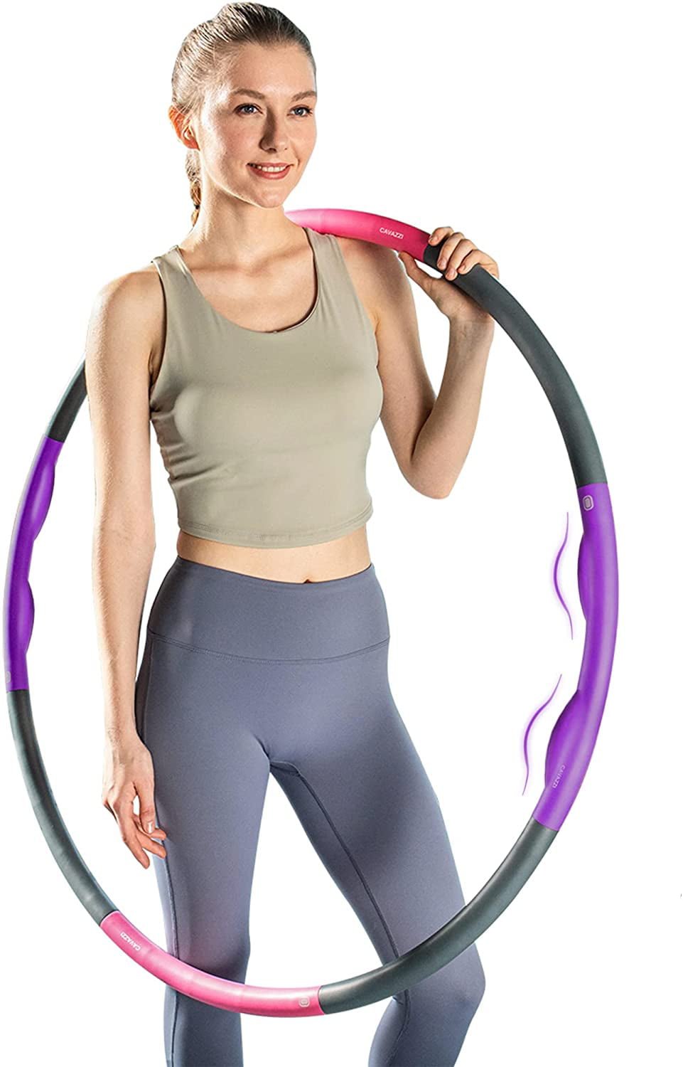 Hoola Hoop with Exercise Resistance Bands Weighted Hula Hoops for Adults 