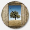 thumbnail image 1 of DesignArt Window Open To Solitary Tree Large Wall Clock, 1 of 2