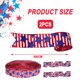 thumbnail image 2 of 2 Piezas Cinta Patriótica 4 de Julio Estrellas y Rayas Cinta de Borde con Alambre de Arpillera Cinta Decorativa Roja Blanca Azul para Envolver Regalos del Día de la Independencia Corona de Bricolaje, 2 of 6