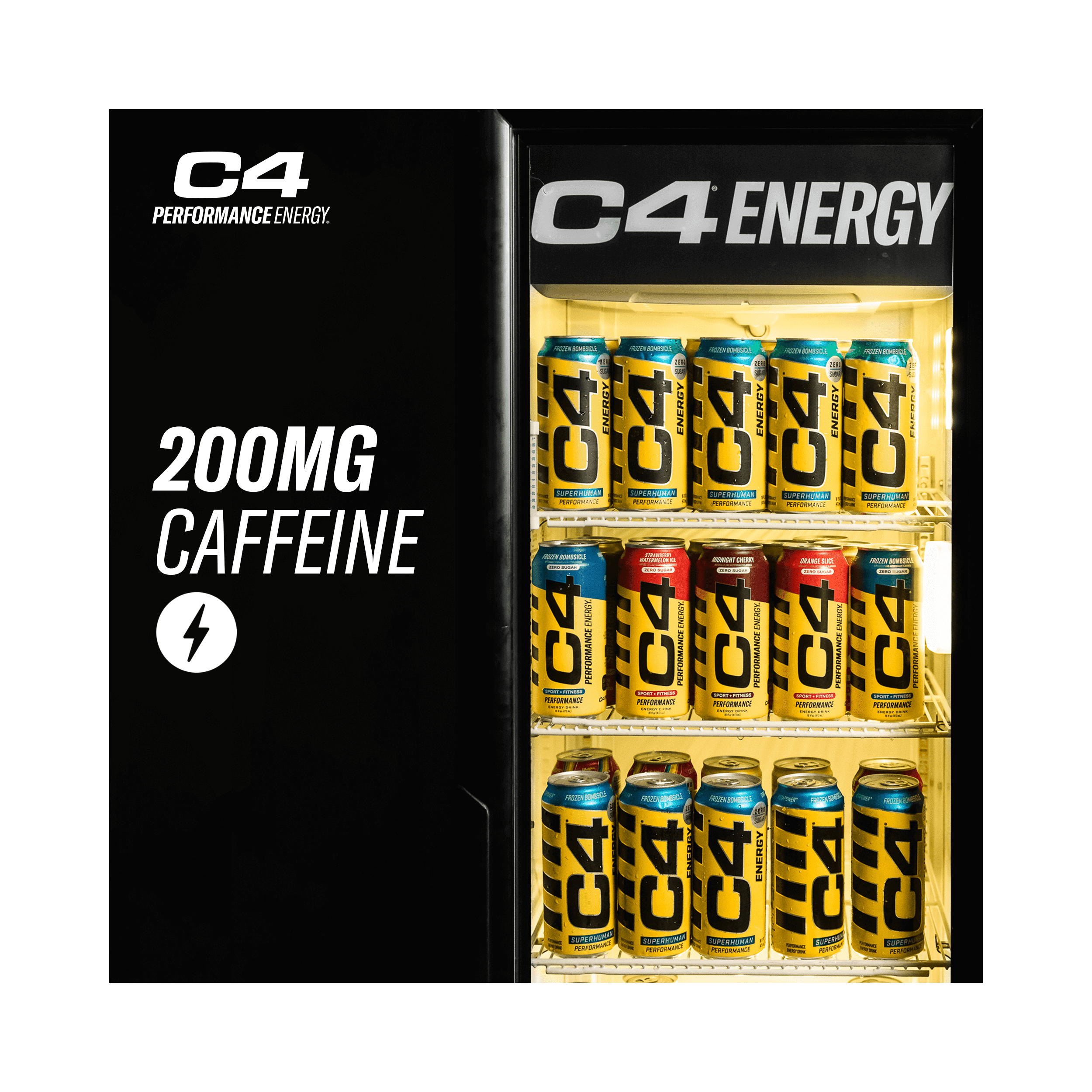 C4U Caffeine Energy Drink Jolly Rancher Blue Raspberry 16oz Single