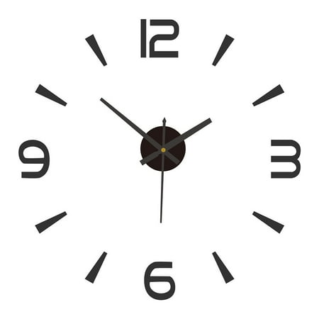 KDJ 3D Large Mirror Wall Clock Modern DIY Sticker Office Home Shop Art Decor - for Home Decor