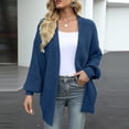 thumbnail image 4 of Women Cardigan Knitted Down Lightweight Blue Cardigan Warm Sweaters Winter Outfits Womens Casual Sweater, 4 of 7
