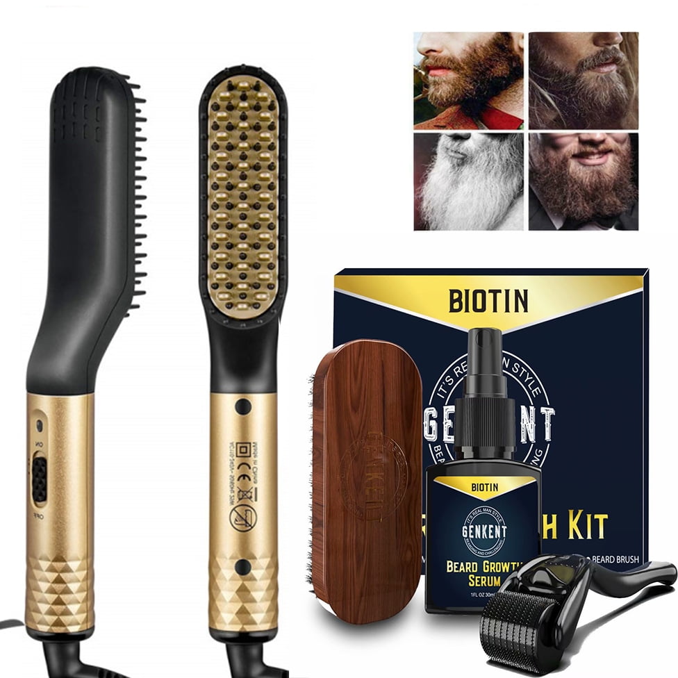 Genkent Beard Growth Kit with Microneedling Derma Roller (0.25mm), Beard Growth Serum, Beard