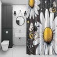 thumbnail image 4 of Daisy Bee Shower Curtain for Bathroom Decor, Farmhouse Flower Vintage Blackboard Background Waterproof Fabric Shower Curtain, 72"x78" Set with 12 Hooks, 4 of 9