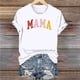 thumbnail image 4 of Camiseta de mujer Penkiiy Mama Carta impresa T-shirt Día de la Madre Tops de manga corta XL Blanco, 4 of 5