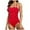 Red, variant on HNMKIU One-Piece Swimsuit Mesh Shirred Athletic Training Swimwear Padded Bikini Swimsuit Sport Tank Top Bathing Suit Women One-Piece Black,L