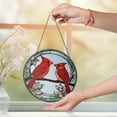 thumbnail image 5 of Cardinal Stained Glass Suncatcher, Male And Female Red Bird Window Hanging, Lovebirds Gift, Gifts for Mom, Couple Bird Decor, 5 of 5