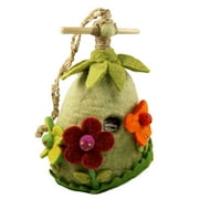 DZI Handmade Designs DZI484016 Friendly Flower Felt Birdhouse, White and Red