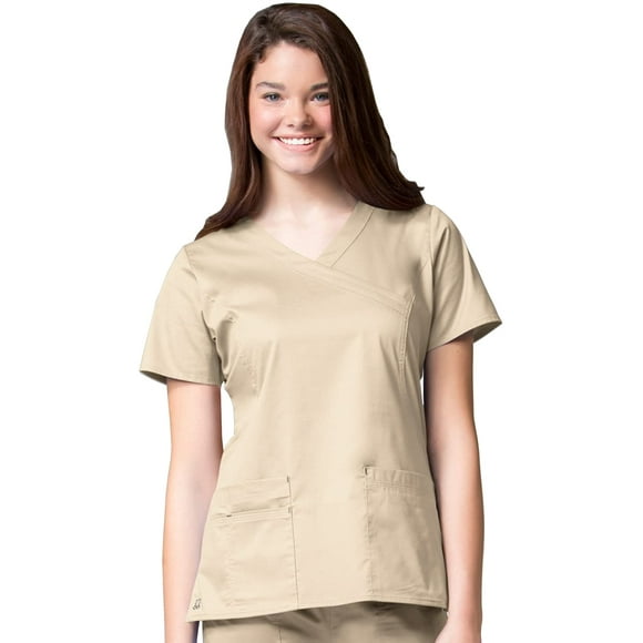 Maevn Womens Blossom Mock Wrap Top