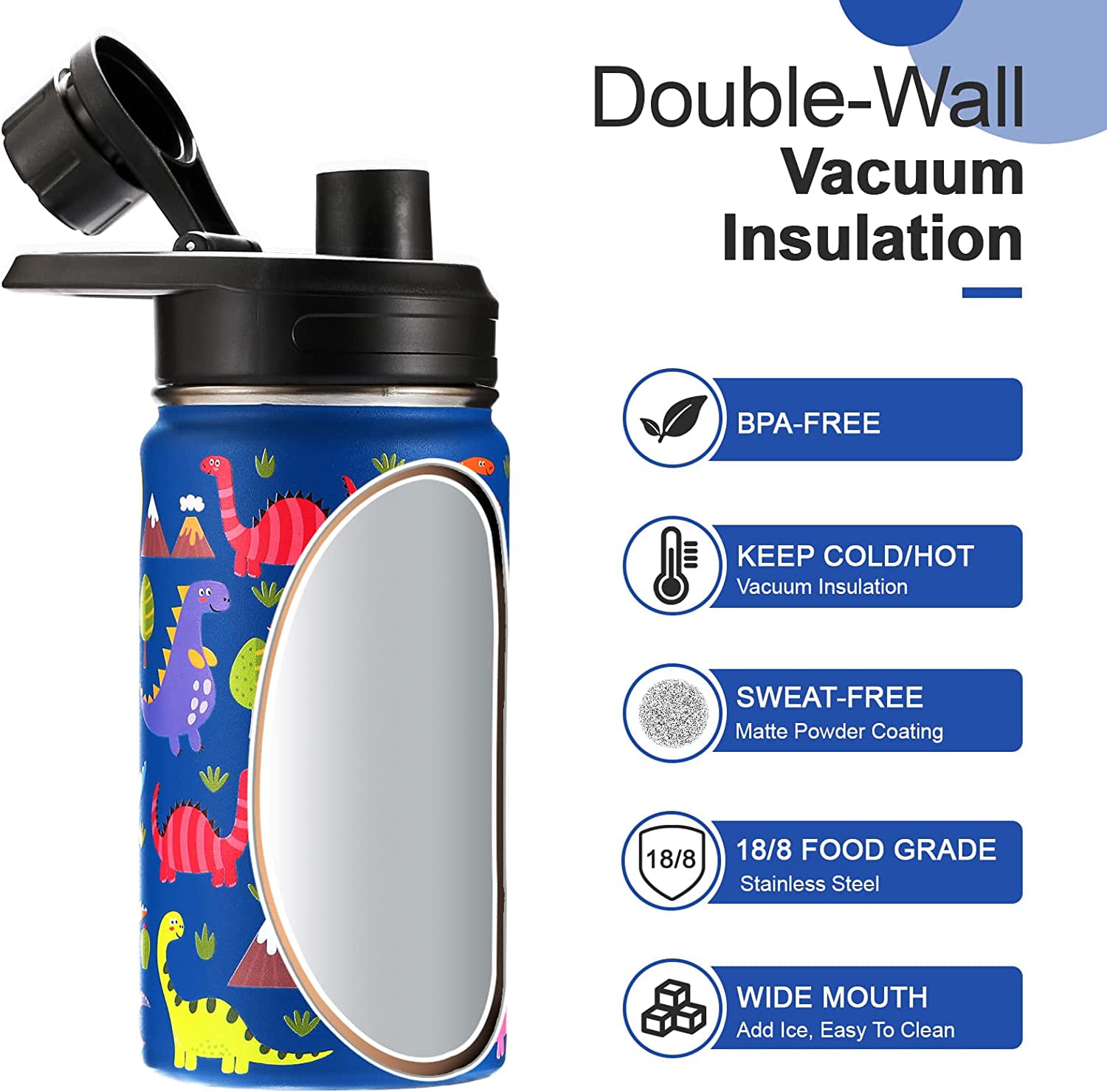 YuanDian Wolf Gifts, Light Up Boy Water Bottle with 3D Animal Wolf Design- 14 oz Tritan BPA Free Eco-Friendly - Cool Drinking Cups Gift for School