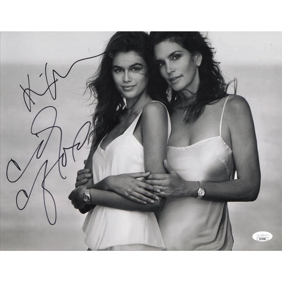Cindy Crawford Kaia Jordan Gerber Signed Autographed 11X14 Photo  JSA VV70384