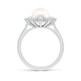 thumbnail image 2 of Angara Princess Diana Inspired Freshwater Cultured Pearl Ring in 14K White Gold for Women | June Birthstone Jewelry for Her, 2 of 8