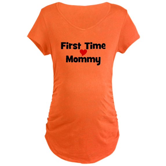 CafePress - First Time Mommy Maternity T Shirt - Maternity Dark T-Shirt