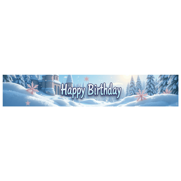 LUUFILx Happy Birthday Winter Wonderland Banner Backdrop Snowy Scene Birthday Party Supplies Photography Props Event Decoration Banner Background