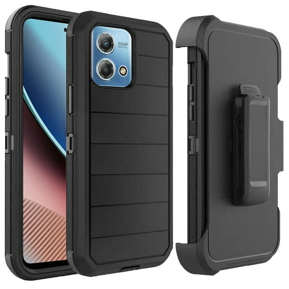 For Motorola Moto G Stylus 5G 2023 Combo 3in1 Holster Heavy Duty Rugged with Swivel Belt Clip and Kickstand Cover ,Xpm Phone Case [ Black ]