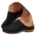 thumbnail image 3 of DAFEI Platform Slip Closed Toe Slippers for Women Plus Size Embroidered Lazy Wedge Heel Half Slippers for Women., 3 of 8