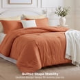 thumbnail image 4 of U by Bedsure Full Comforter Set Burnt Orange, 7 Pieces Reversible Bed in a Bag, Boho Lightweight Bedding Set, Contrasting Design, 4 of 10