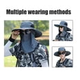 thumbnail image 2 of Sombrero para el sol al aire libre con solapa para el cuello y la cara, protección UV, sombrero de cubo de ala ancha transpirable para hombres y mujeres, pesca en verano, senderismo, 2 of 8