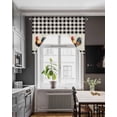 thumbnail image 3 of Black White Plaid Rooster Swag Valances for Windows, Small Curtains Drapes, Vintage Farmhouse Checkered Rustic Kitchen Window Curtains Over Sink Window Treatment Valance for Bedroom/Bathroom 56"x36", 3 of 5