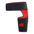 thumbnail image 3 of Hip Brace Compression Wrap Pulled Quadriceps Muscles Support Brace Thigh Compression Sleeve for Quad Muscle Strains, Both Legs, Men, Women Black and Red, 3 of 9