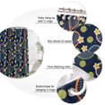 thumbnail image 3 of 66x72 Inch Shower Curtains for Bathroom, Tennis Rackets Fabric Bath Curtain Decor, Navy Blue Retro Flowers Ball Sports Waterproof Restroom Curtains Shower Set Accessories with 12 Hooks 66 Inch, 3 of 7