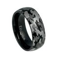 thumbnail image 2 of Men Women Titanium Wedding Band Ring 8mm Black Military Army Camouflage Design Titanium Ring, 2 of 3