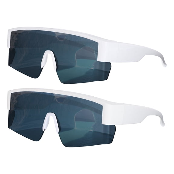 Uxcell 2pcs Sport Sunglasses Cycling Polarized Sun Glasses for Men Women Mountain Bike Driving Fishing Running, White & Gray