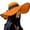 Orange, variant on Beach Hats For Women Big Straw Wide Brim Summer Hat Floppy Foldable Roll Up Cap Sun Hat