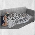 thumbnail image 6 of Fitness Soft Flannel Fleece Throw Blanket, Hand Drawn Sport and Fitness Elements Gymnastics Cartoon Style, Cozy Plush for Indoor and Outdoor Use, 50" x 60", Black and White, by Ambesonne, 6 of 6