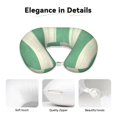 thumbnail image 4 of U-Shaped Pillow 11.8×9.8in With Pillow Core Comfortable Soft Invisible Zipper For Daily Travel Driving Office Lightgreen Stripe_18292_2, 4 of 8