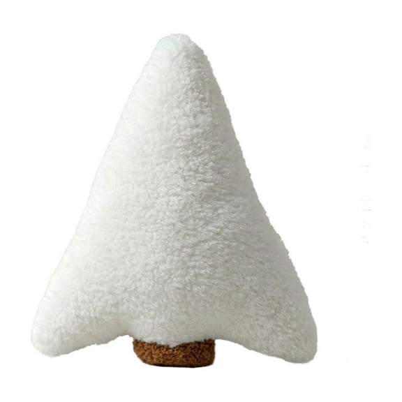 Fegute Christmas Tree Shaped Throw Pillow Acrylic Soft Cushion Decorative Holiday Decor for Sofa Couch Bed Relaxation Festive Home Decor 29x27cm Red Green White