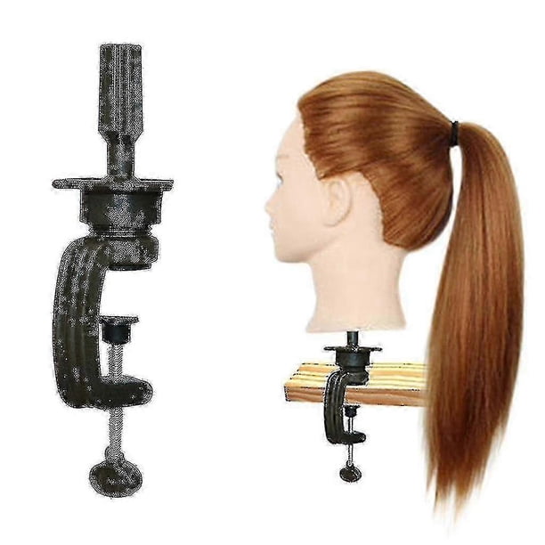 Cabeza de entrenamiento para cabello largo, modelo de peluquería, soporte de pinza, maniquí de práctica