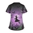 thumbnail image 5 of Tops Cortos para las Mujeres, Halloween Impreso en Cuello en V con Bolsillo, Moda Casual Manga Corta, 5 of 5