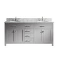 thumbnail image 4 of Caroline 72" Double Bath Vanity in Gray with White Marble Top and Square Sinks, 4 of 5