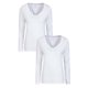 thumbnail image 1 of Mountain Warehouse - Camiseta Eden de Orgánica de Manga Larga para Mujer - Pack de 2 (Blanco), 1 of 4