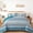 Blue, variant on Bohemian 3-Piece Queen Size Quilt Set, Navy Blue Lightweight Microfiber Bedspread Coverlet for All Seasons (96"x90")