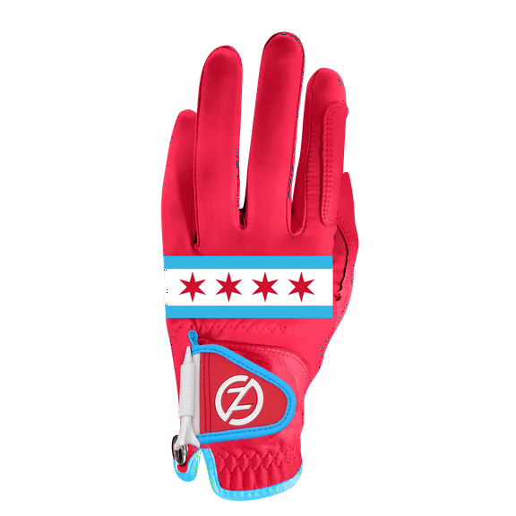 Zero Friction Ladies Compression-Fit Cabretta Leather Chicago Golf Glove, Left Hand, Red