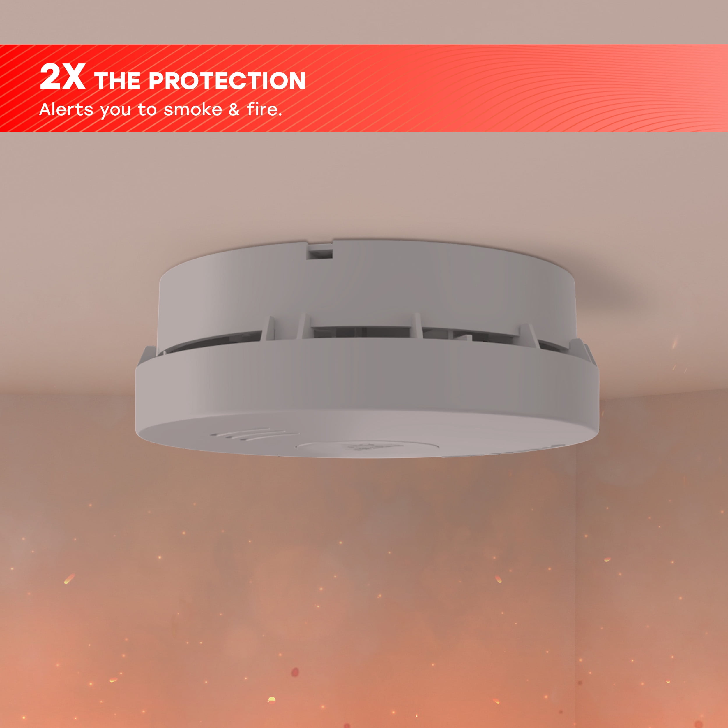 Universal Security Instruments 2 IN 1 10-Year Battery Smoke & Fire Alarm, 2-Pack