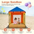 thumbnail image 6 of Demi Bonn Wooden Canopy Sandbox, Large Sand Pit, Mesh Windows, Bench Seats, Solid Fir Wood Construction, Multicolor, 6 of 8