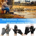 thumbnail image 4 of Fishing Gloves Antislip Outdoor Sun Protection 3/5 Gloves Waterproof P6B1, 4 of 8