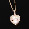 thumbnail image 3 of Saintda Heart-Shaped Medal Custom Made Photo Roundness Solid Back Pendant With 3mm Rope Chain Personalized Cubic Zircon Chains Birthday Gift, 3 of 5