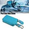 thumbnail image 3 of Unique Bargains Car Key Case Faux Leather Zipper Multifunctional Car Fob Key Case for Auto Remote Key Blue, 3 of 7