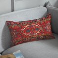thumbnail image 3 of Throw Pillow Covers, Aztec Kilim Home Art Decor, 12 x 20 Inches Set of 2 Cushion Couch Sofa Cases, Abstract Oil Painting Pillowcases for Bedroom, Living Room, Ethnic Decorative, Red Tribal, 3 of 6