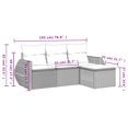 thumbnail image 4 of vidaXL 4 Piece Garden Sofa Set with Cushions Black Poly Rattan, 4 of 5