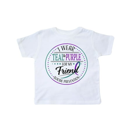 

Inktastic Suicide Prevention- I Wear Teal and Purple for My Friend Gift Toddler Boy or Toddler Girl T-Shirt