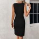 thumbnail image 5 of Vestido sin mangas con cuello redondo y corte ajustado para mujer: poliéster, diseño para todas las estaciones, estilo informal, tallas S-XL., 5 of 5